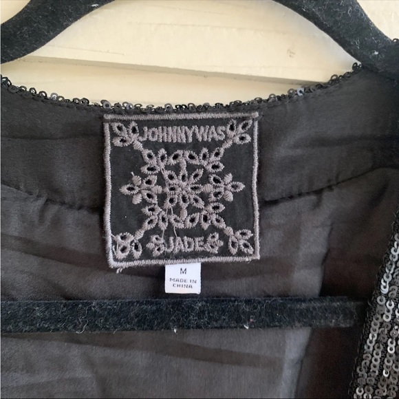 Johnny Was Billie Kimono cardigan Medium Floral Velvet tassel Sequins Blazer - Picture 8 of 12